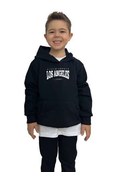 yudemia Los Angeles Baskılı Erkek Sweatshirt Tişört Eşofman takımı – Rahat ve Şık Tasarım - 2