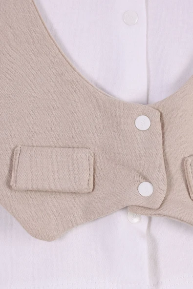 yudemia Krem Papyonlu 5 Parçalı Hastane Çıkışı – Bebeğiniz İçin Şık ve Zarif Set - 3