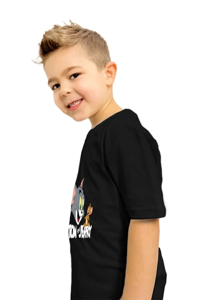 yudemia Tom ve Jerry Hayvan Baskılı Çocuk Tişörtü | %100 Pamuk, Şık ve Rahat Tasarım - 2