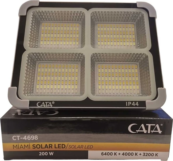 Cata CT-4698 Taşınabilir Solar Projektör IP65 Güneş Enerjili 3 Renk Modu Dimmerli ve Şarjlı LED Işık - 7