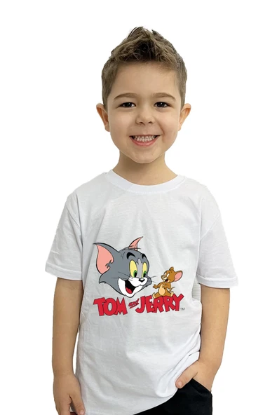 yudemia Tom ve Jerry Hayvan Baskılı Çocuk Tişörtü | %100 Pamuk, Şık ve Rahat Tasarım - 6