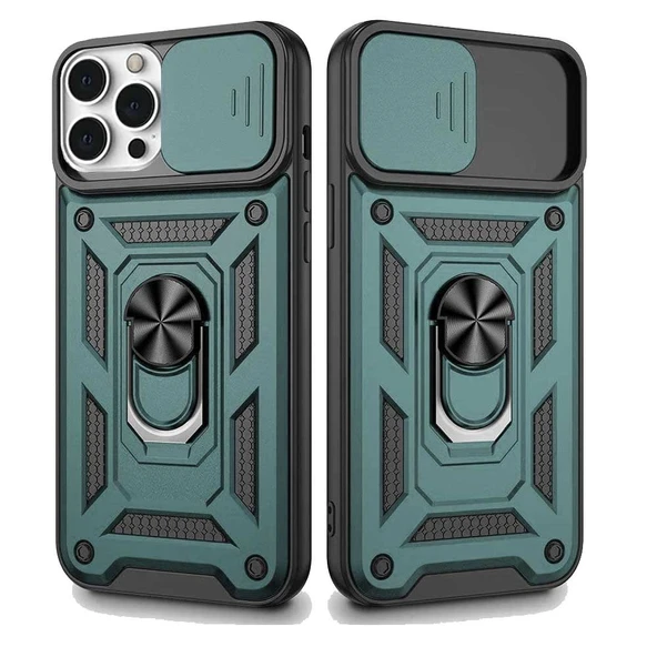 Apple iPhone 12 Pro Max Uyumlu Kızaklı Kamera Korumalı Tank Kılıf - Resim 6