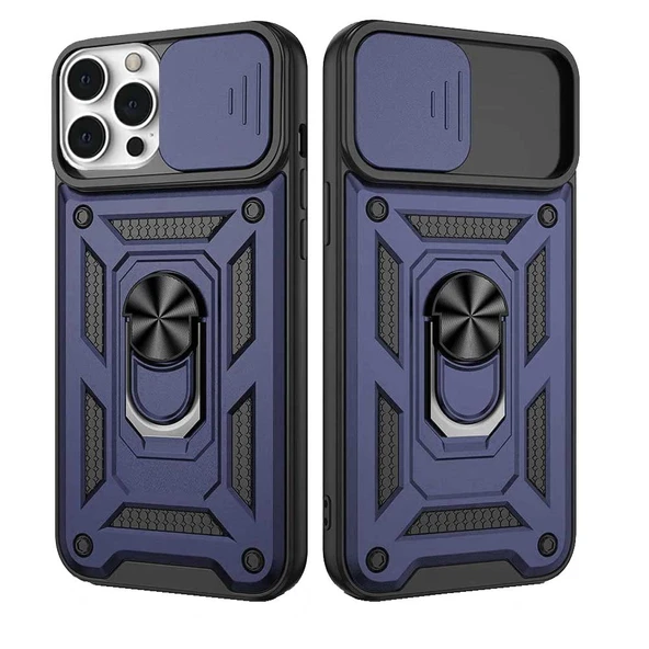 Apple iPhone 12 Pro Max Uyumlu Kızaklı Kamera Korumalı Tank Kılıf - Resim 4