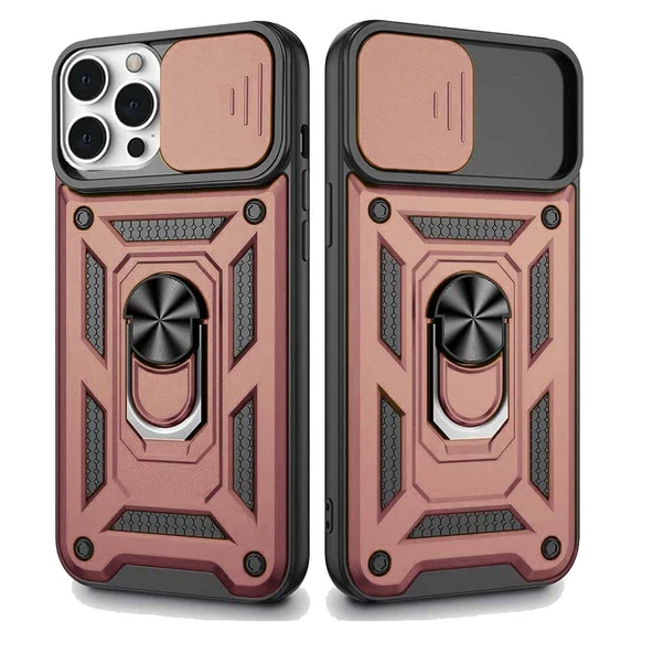 Apple iPhone 12 Pro Max Uyumlu Kızaklı Kamera Korumalı Tank Kılıf - Resim 5