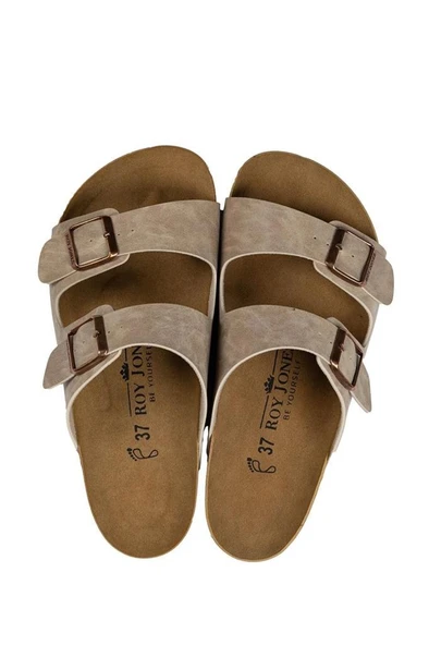 ROY JONES 7001 BEJ ERKEK COMFORT CASUAL ANATOMİK TOKALI TERLİK - 4
