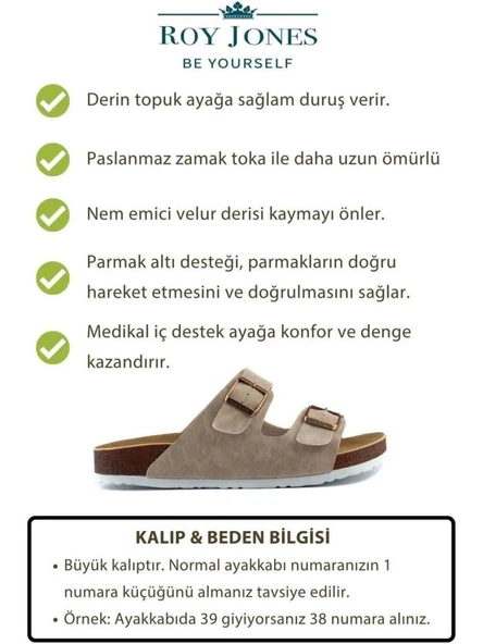 ROY JONES 7001 BEJ ERKEK COMFORT CASUAL ANATOMİK TOKALI TERLİK - 3