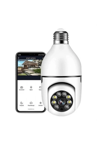 360 Ptz Ip Kamera Gece Görüş Kablosuz Bebek Güvenlik Akıllı Ampul Wifi Kamera E27 Duy Tip