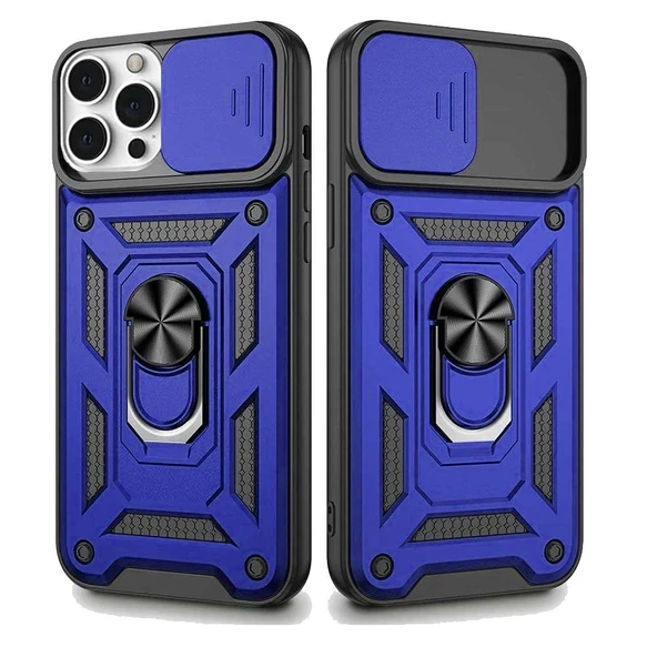 Apple iPhone 12 Pro Max Uyumlu Kızaklı Kamera Korumalı Tank Kılıf - Resim 3