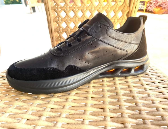 Erkek Hakiki Deri 21145 Casual Atom Siyah  Ayakkabı - 4