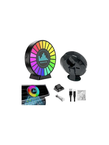 Rgb Sese Duyarlı Kokulu Ekolayzer USB Şarjlı Araç Kokusu - 3