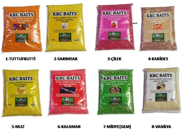 KRC Baits Aromalı Sazan Hamur Tozu/Unu 1000 Gr