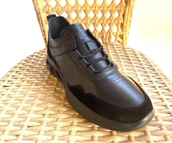 Erkek Hakiki Deri 21145 Casual Atom Siyah  Ayakkabı - 6