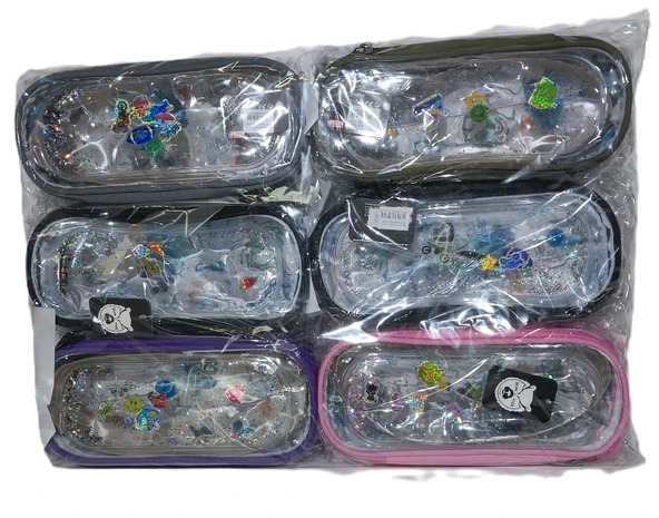 B&D Kalem Çantası Sulu Şeffaf Kapaklı Elips BD-KCS209