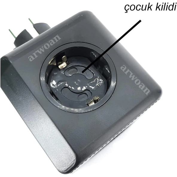 oklu Grup Priz Kablosuz Akım Korumalı Isıya Dayanıklı Termal Çocuk Korumalı 3x Usb 3.0 3x Fiş Girişli Ofis Ev - 3