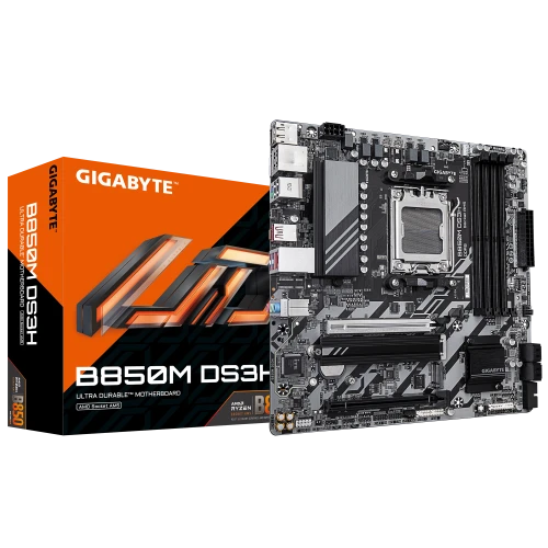 GIGABYTE B850M DS3H, 4xDDR5, 2xM.2, 2xDP, HDMI, Type-C, AM5 Soket GAMING Anakart