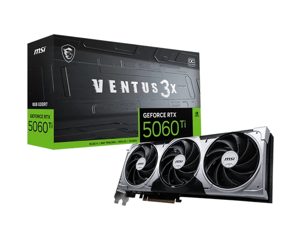MSI VGA GEFORCE RTX 5060 TI 8G VENTUS 3X OC RTX5060TI 8GB GDDR7 128B DX12 PCIE 5.0 X16 3XDP 1XHDMI