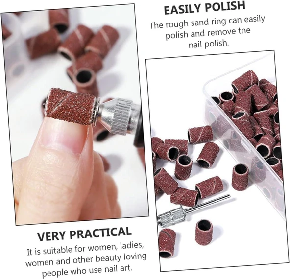 Valkyrie 102 Adet Kutulu Freze Ucu Zımparası Tırnak Makinesi Gravür Matkap Uyumlu Törpü Kalıcı Oje Manikür Pedikür Seti - 7