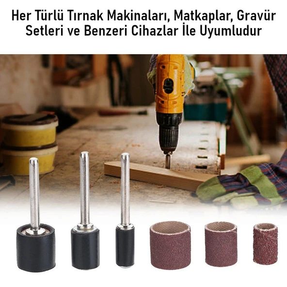 Valkyrie 102 Adet Kutulu Freze Ucu Zımparası Tırnak Makinesi Gravür Matkap Uyumlu Törpü Kalıcı Oje Manikür Pedikür Seti - 3