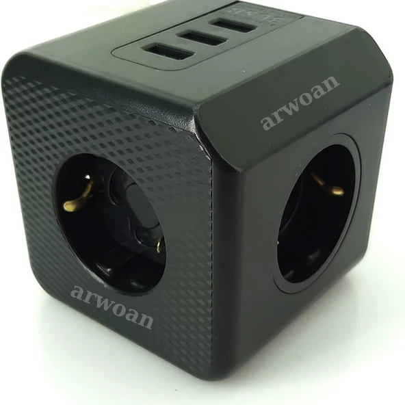 oklu Grup Priz Kablosuz Akım Korumalı Isıya Dayanıklı Termal Çocuk Korumalı 3x Usb 3.0 3x Fiş Girişli Ofis Ev - 6