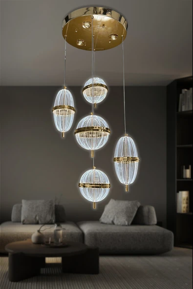 Orbella 5 li Sarkıt Led Avize - Resim 3