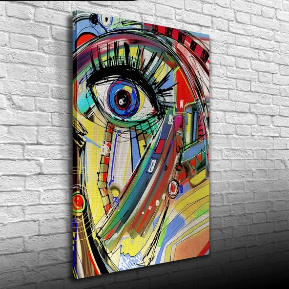 Soyut , Çok Renkli Dekoratif Kanvas Tablo 50 x 70 - 3