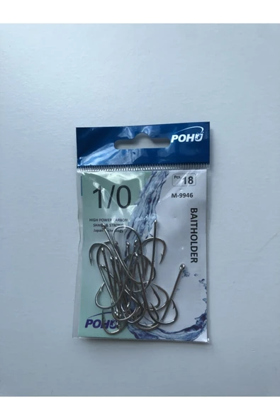 Uzun Pa.la Delikli Sap 1/0 Numara 18'li Paket Beyaz M-9946 Baitholder Olta Iğnesi - 2