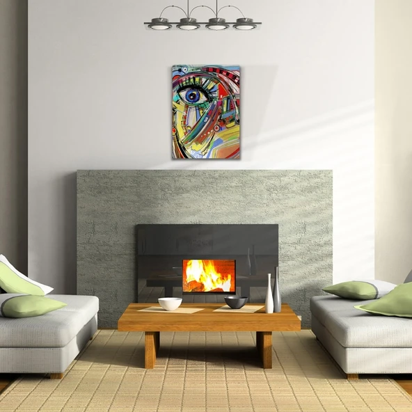 Soyut , Çok Renkli Dekoratif Kanvas Tablo 50 x 70 - 2