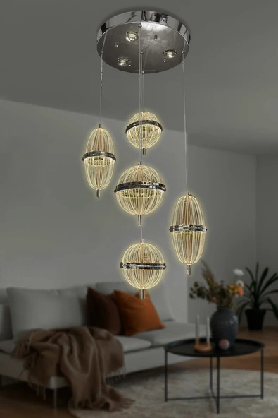 Orbella 5 li Sarkıt Led Avize - Resim 7