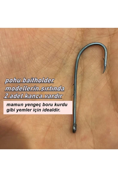 Uzun Pa.la Delikli Sap 1/0 Numara 18'li Paket Beyaz M-9946 Baitholder Olta Iğnesi - 5