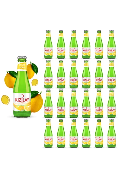KIZILAY MADEN SUYU DOĞAL LİMON AROMALI 200 ML X 24 ADET