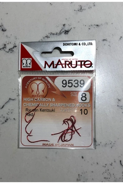 9539 Ryusen Kentsuki 8 Numara 10'lu Paket Kırmızı Çift Tırnak Olta Iğnesi - 2
