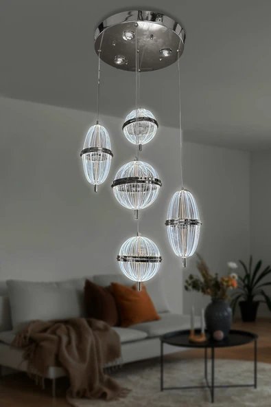 Orbella 5 li Sarkıt Led Avize - Resim 5