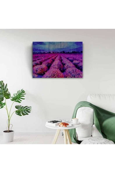 Mor Çiçek Tarlası Canvas Tablo (50x70) - 3