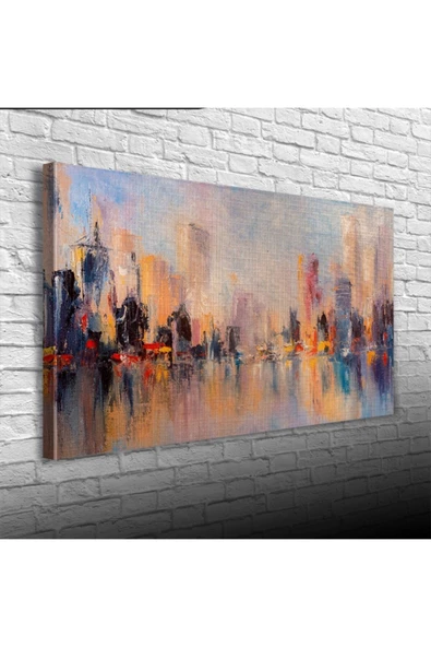 Renkli Kayıp Şehir Canvas Tablo (60x120)