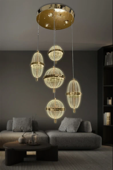 Orbella 5 li Sarkıt Led Avize - Resim 4