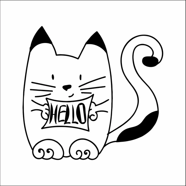 Hello Kedi Sticker - 1