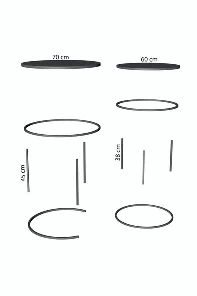 Orta Sehpa Ikili Lüx Specıal Gold Ceviz - Resim 5