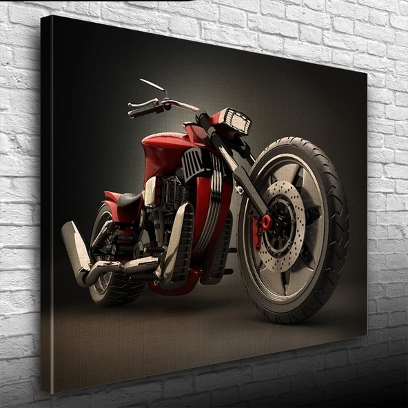 Kırmızı Concept Motosiklet Kanvas Tablo 50 x 70 ürün görseli 1