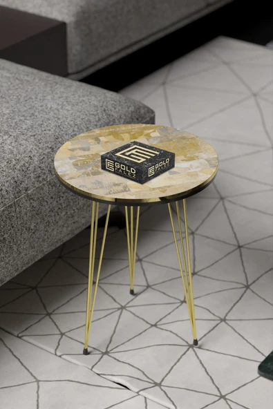 Orta Sehpa Elips Metal Ayak  Krem - Resim 2