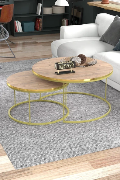 Orta Sehpa Ikili Lüx Specıal Gold Ceviz - Resim 2