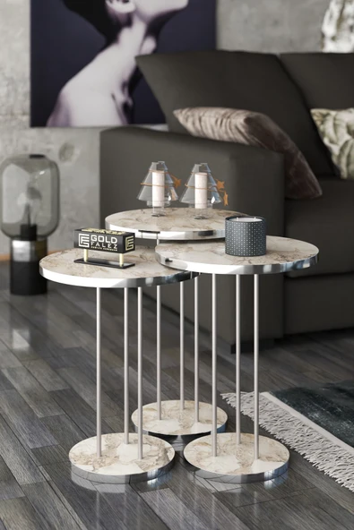 ORTA SEHPA VE ZİGON SEHPA TERRA SET GÜMÜŞ EFES - 3