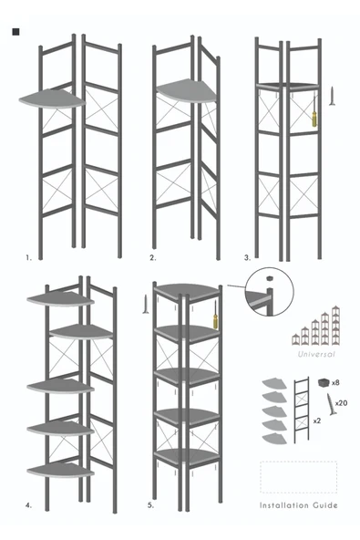 ÇİÇEKLİK KİTAPLIK 6 RAFLI CEVİZ - 3