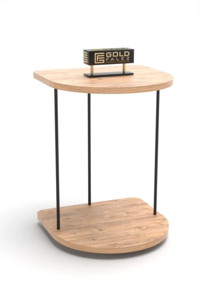 Yan Sehpa Tekerlekli Servis Sehpası HND Oval Atlantik Çam - Resim 4