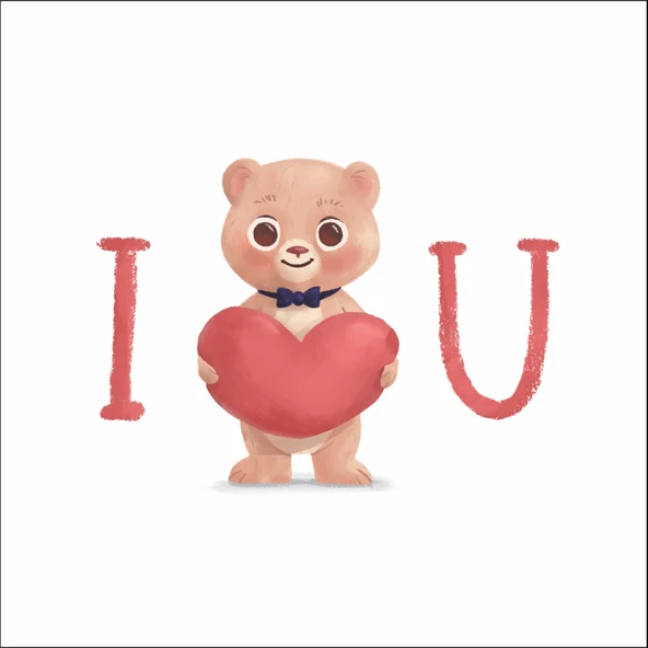 I love You Ayıcık Sticker ürün görseli 1