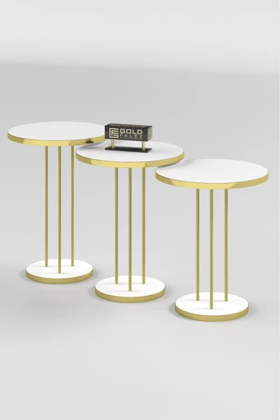 Zigon Sehpa Terra Gold Beyaz - Resim 4