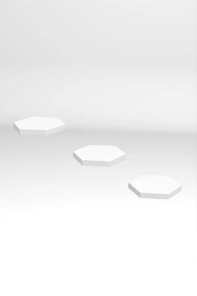 Duvar Rafı Dekoratif 3 Adet Çiçeklik Altıgen Beyaz - 4