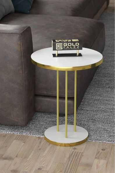 Zigon Sehpa Terra Gold Beyaz - Resim 3