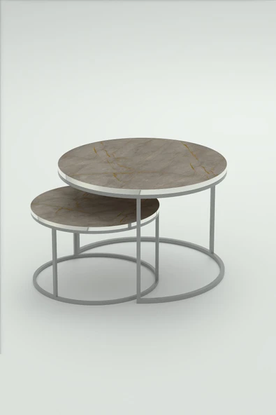 Orta Sehpa Ikili Lüx Specıal Gümüş Gordion - Resim 5