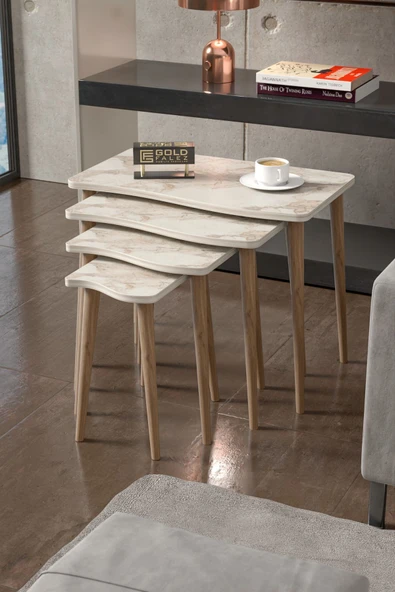 Zigon Sehpa Ahşap 4'lü Efes KR - Resim 2