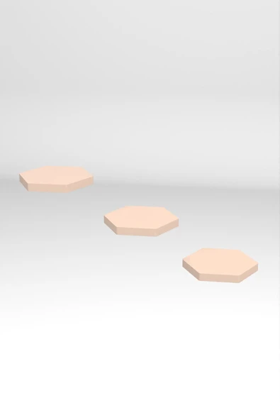 Duvar Rafı Dekoratif 3 Adet Çiçeklik Altıgen Krem - 4